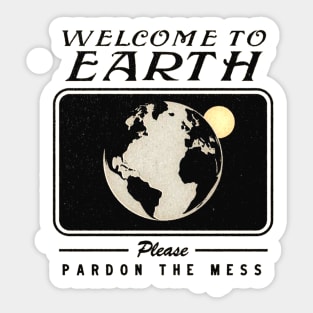 Vintage Space Poster: Welcome to Earth's Future Sticker